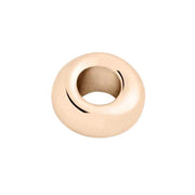 Componente rondelle bold in argento 925 con galvanica oro rosa 18KT, dettaglio della finitura lucida.